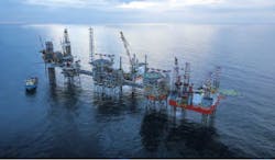 The Cygnus gas field complex in the UK southern North Sea. The Cygnus gas field complex in the UK southern North Sea.