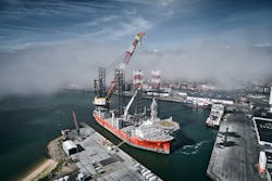 The jackup vessel Pacific Osprey. The jackup vessel Pacific Osprey.