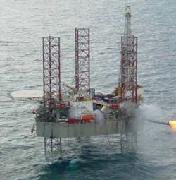 The jackup drilling rig Trident XII. The jackup drilling rig Trident XII.