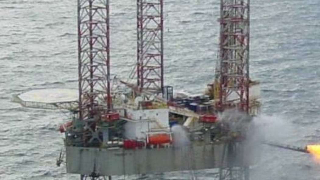 The jackup drilling rig Trident XII.