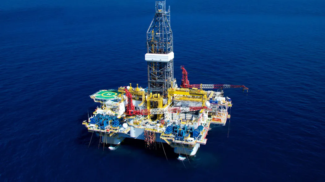 Three reactivated Valaris drilling rigs at work offshore Australia, the ...