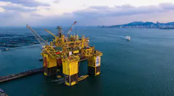 The Lingshui 17-2 gas/condensate field semisubmersible production platform.