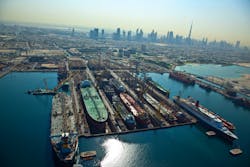 The Drydocks World shipyard in Dubai. The Drydocks World shipyard in Dubai.