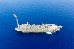 The FPSO P-77 operates of the giant deepwater B&uacute;zios field in the presalt Santos basin offshore Brazil.