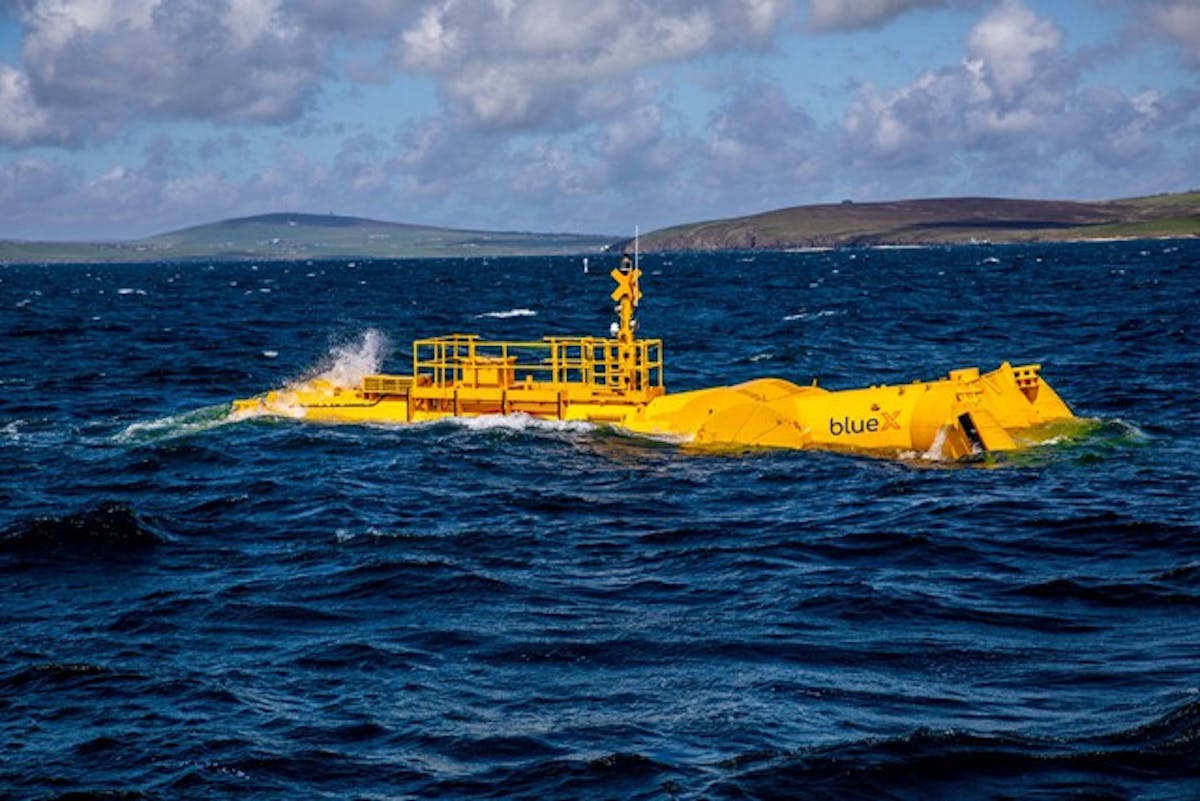 The Blue X in operation at EMEC&rsquo;s Scapa Flow test site.