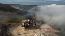 The Ninian North platform at the Dales Voe decommissioning facility in Shetland. The Ninian North platform at the Dales Voe decommissioning facility in Shetland.