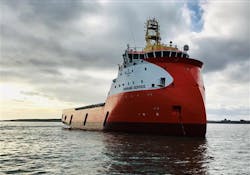 The platform supply vessel Normand Service. The platform supply vessel Normand Service.