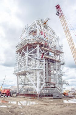 The assembled 40-m (131-ft) FTAI Ocean Smart Tower System. The assembled 40-m (131-ft) FTAI Ocean Smart Tower System.