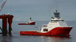 The anchor handling tug supply vessel Siem Garnet.