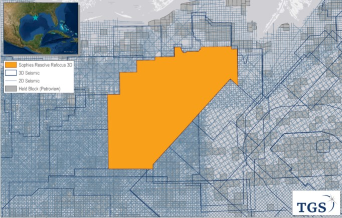 The 6,175 sq km covered by the Sophies Resolve Refocus 3D program is indicated by the area in orange.