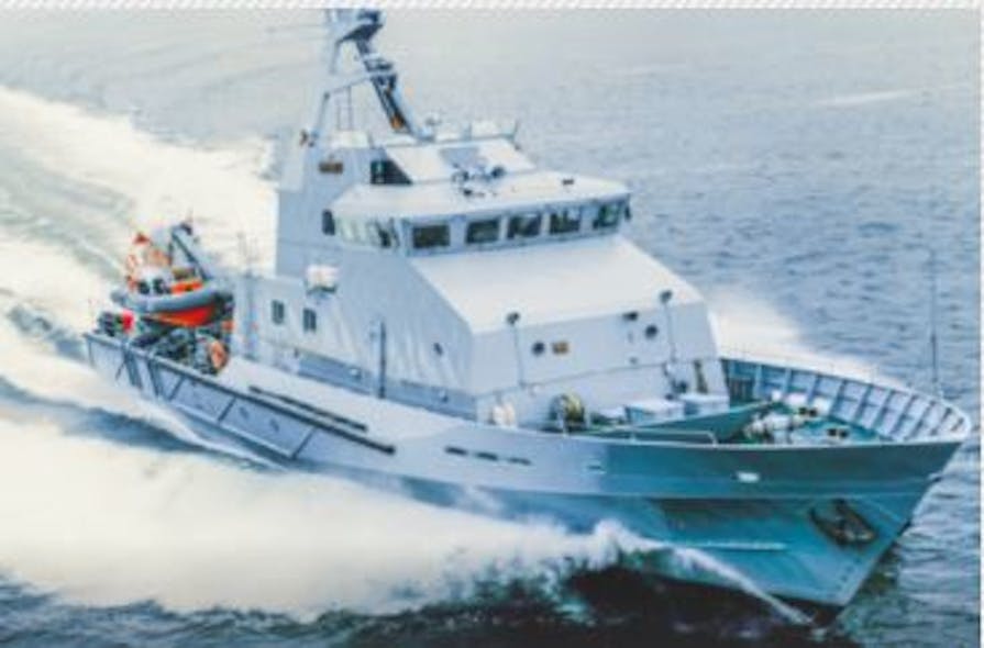 The security escort vessel Ambrey Sentinel.