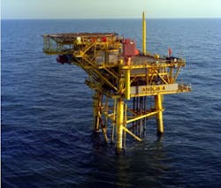 The Anglia-A platform in the UK southern North Sea. The Anglia-A platform in the UK southern North Sea.