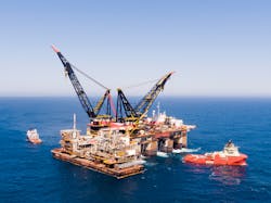 Heerema’s heavy-lift vessel Thialf removed ExxonMobil Canada’s Sable Project facilities offshore Nova Scotia. Heerema’s heavy-lift vessel Thialf removed ExxonMobil Canada’s Sable Project facilities offshore Nova Scotia.