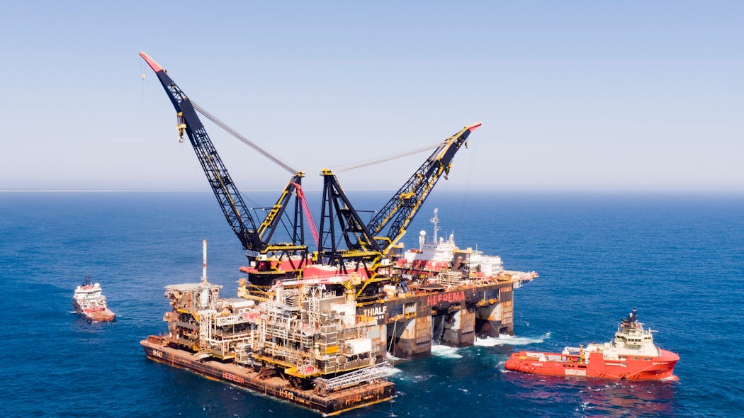 Heerema&rsquo;s heavy-lift vessel Thialf removed ExxonMobil Canada&rsquo;s Sable Project facilities offshore Nova Scotia.