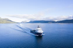 The platform supply vessel Island Discoverer. The platform supply vessel Island Discoverer.