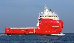 The platform supply vessel MMA Plover. The platform supply vessel MMA Plover.