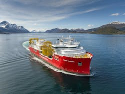 The cable-lay vessel Nexans Aurora. The cable-lay vessel Nexans Aurora.