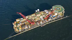 In the Bay of Greifswald, two pipeline ends are connected on the pipelay vessel Castoro 10 in a procedure known as above-water tie-in.