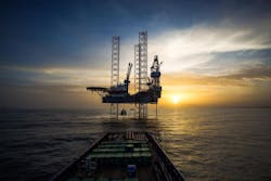 The jackup Odin operating offshore Mexico. The jackup Odin operating offshore Mexico.