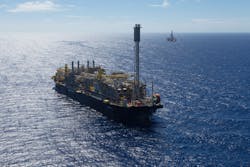 The FPSO P-74 operates at the Búzios field offshore Brazil. The FPSO P-74 operates at the Búzios field offshore Brazil.