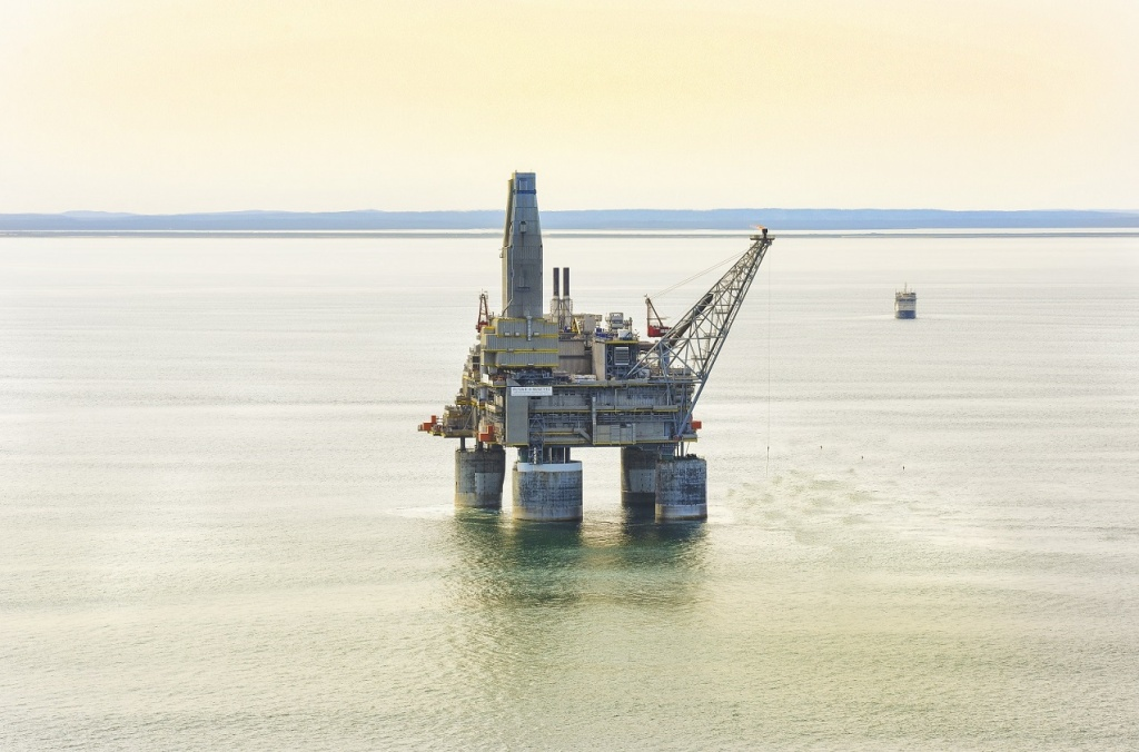 The PA-B production platform offshore Sakhalin, eastern Russia.