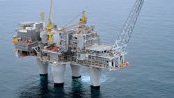 The Troll A platform in the North Sea. The Troll A platform in the North Sea.