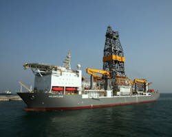 The drillship Valaris Relentless. The drillship Valaris Relentless.