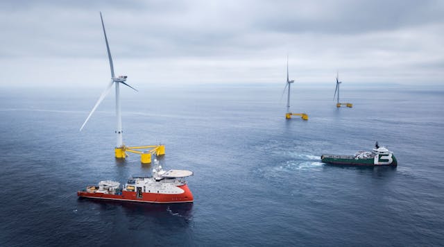 The WindFloat Atlantic floating wind project offshore Portugal.