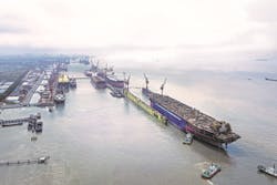 The FPSO Anna Nery under construction. The FPSO Anna Nery under construction.