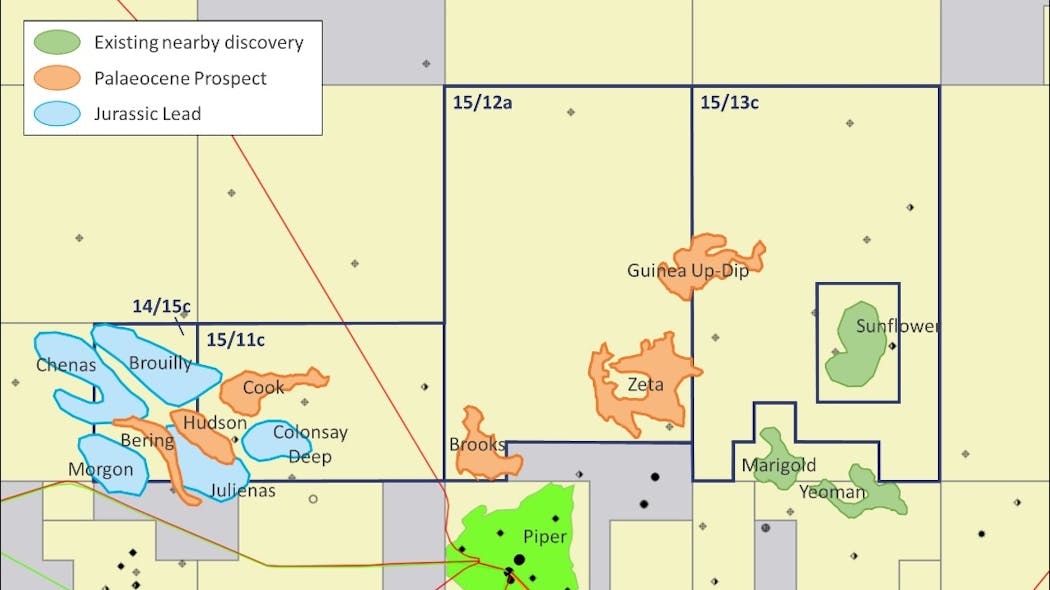 Prospectivity identified on license P2480 in the UK central North Sea.