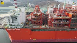 The Coral-Sul FLNG vessel. The Coral-Sul FLNG vessel.