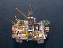 The semisubmersible Development Driller III. The semisubmersible Development Driller III.