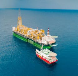 The FPSO Egina operates offshore Nigeria.