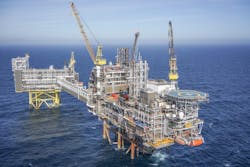 The Judy platform in the UK central North Sea. The Judy platform in the UK central North Sea.