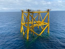 The Hod B jacket in the southern Norwegian North Sea. The Hod B jacket in the southern Norwegian North Sea.