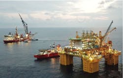 The Seven Borealis and Seven Eagle vessels at CNOOC&rsquo;s deepwater Lingshui project off China.