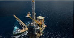 The Dolphin platform offshore Trinidad and Tobago. The Dolphin platform offshore Trinidad and Tobago.