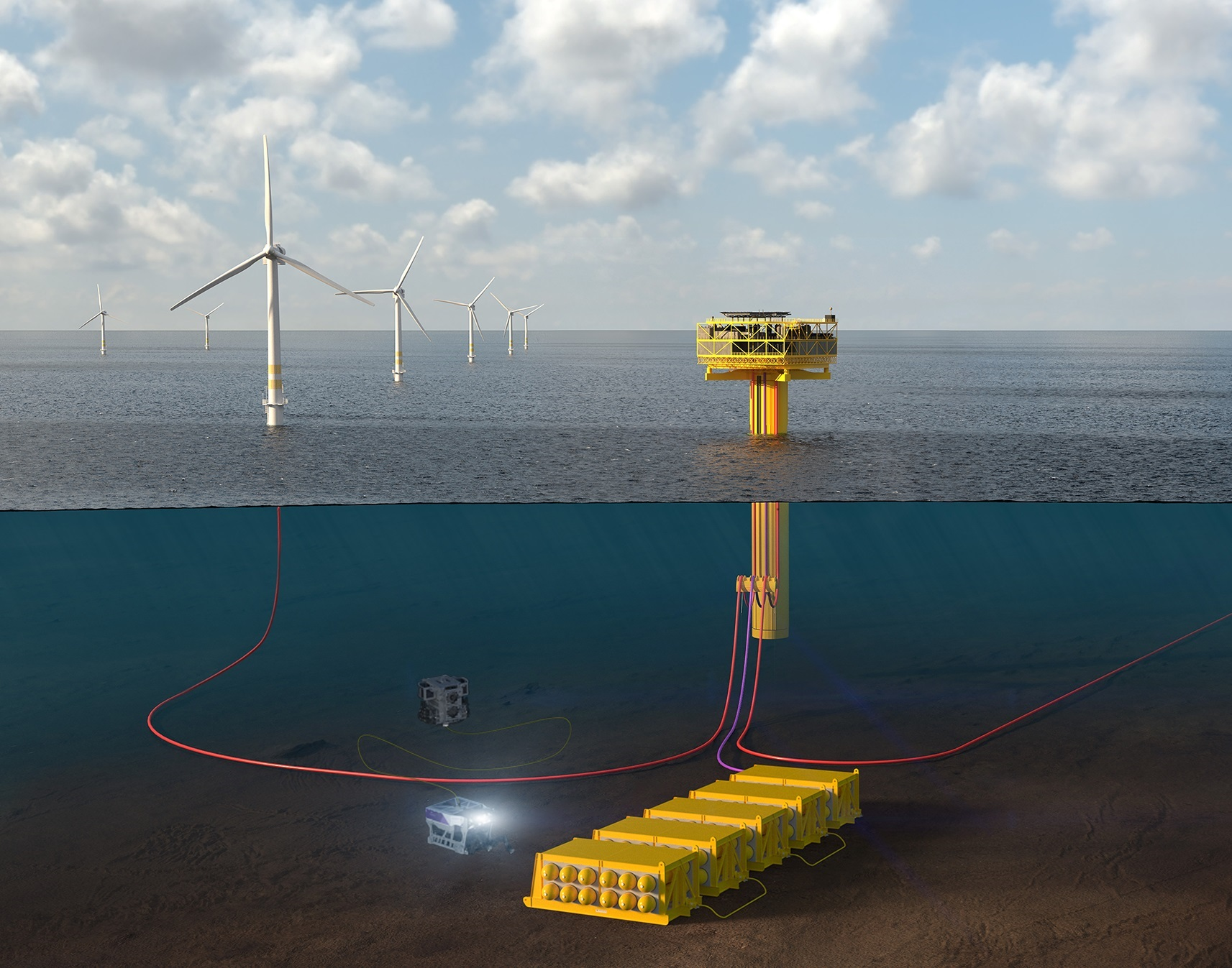 Deep Purple will use offshore wind energy to produce hydrogen from seawater, with the hydrogen stored subsea for later use to provide renewable energy on-demand.