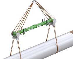 The lifting spreader is designed for the installation of next generation monopiles. The lifting spreader is designed for the installation of next generation monopiles.