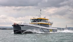 The hybrid crew transfer vessel HST Ella.