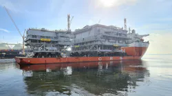 The Hornsea Two offshore substations sailing away from the Sembcorp Marine Admiralty Yard.