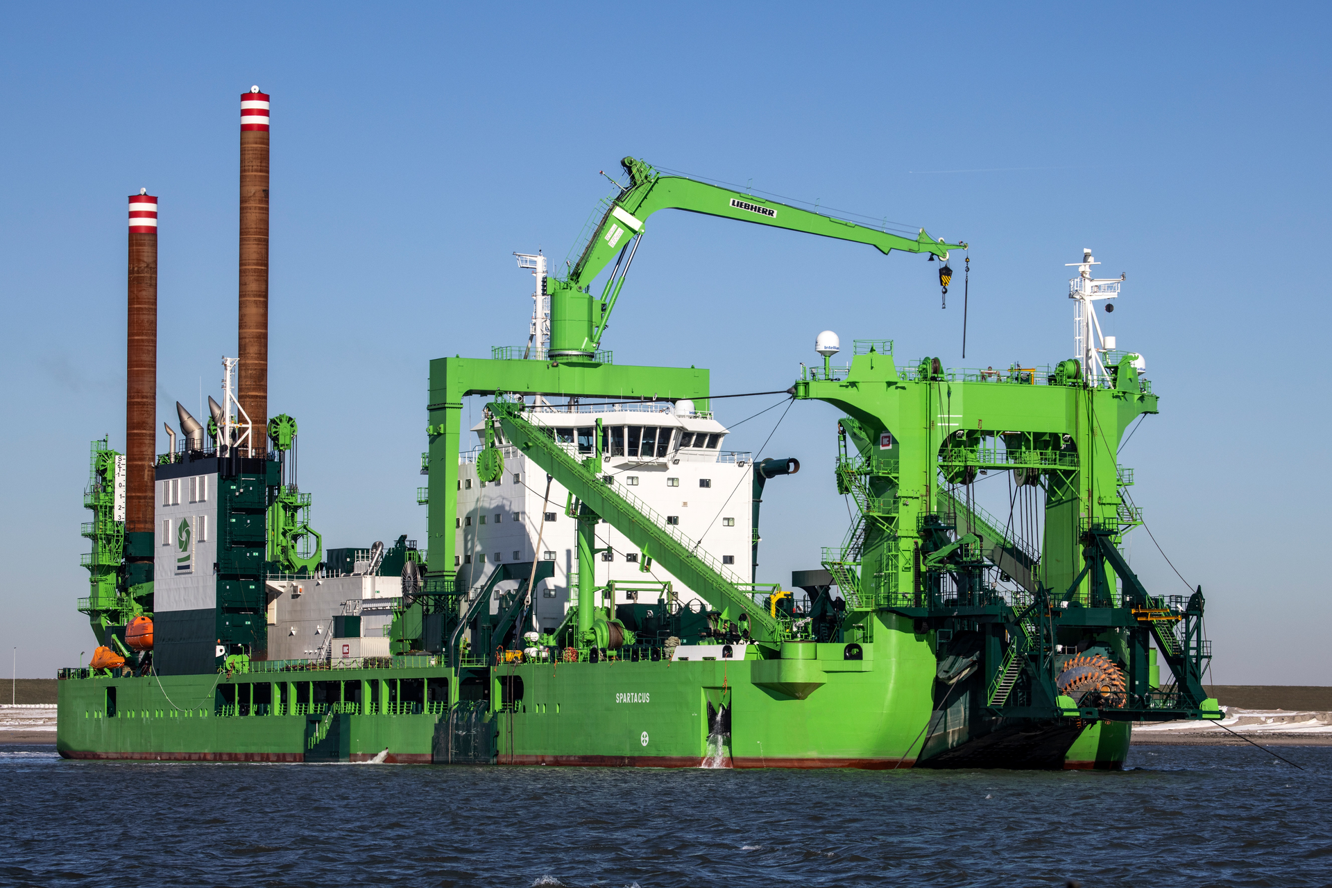The cutter suction dredger Spartacus.