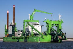 The cutter suction dredger Spartacus. The cutter suction dredger Spartacus.