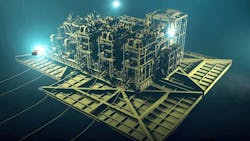 Subsea compression module illustration. Subsea compression module illustration.