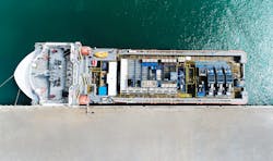 An aerial view of one of the new vessels acquired by OFCO. An aerial view of one of the new vessels acquired by OFCO.