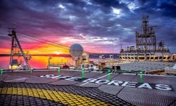 The semisubmersible accommodation vessel Safe Boreas. The semisubmersible accommodation vessel Safe Boreas.