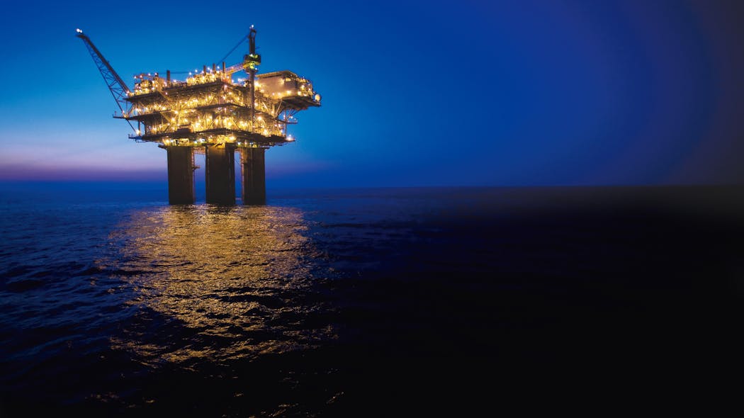 The Shenzi TLP is installed in about 4,300 ft (1,300 m) of water on Green Canyon block 653 in the US Gulf of Mexico.