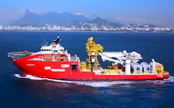 The pipelay support vessel Skandi Niteroi. The pipelay support vessel Skandi Niteroi.