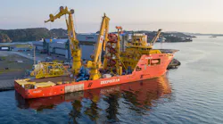 Load-out of pump station at OneSubsea, Horsøy near Bergen.