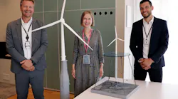 Jens Økland, senior vice president for Business development in Renewables, Iselin Nybø, Minister of Trade and Industry, and Florian Schuchert, vice president Offshore wind technology.